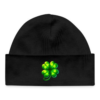 Trèfle à quatre feuilles - Bonnet bébé bio - noir - Devant