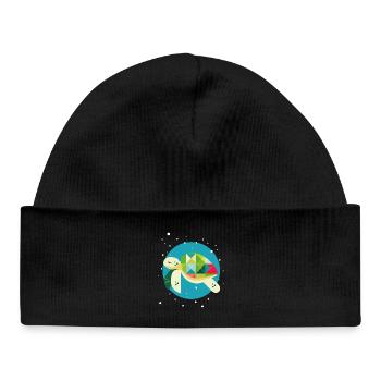 Cute Turtle – Creative Underwater World - Baby Organic Beanie - black - Front