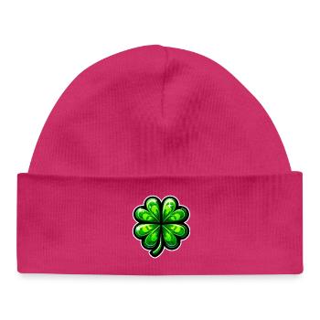 Four-leaf clover - Baby Organic Beanie - hot pink - Front