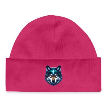 Loup - Bonnet bébé bio - hot pink - Devant