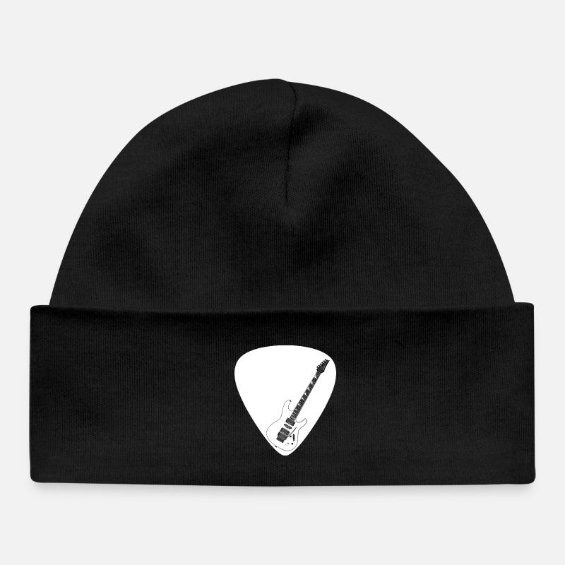 Guitare électrique (forme Strat) pour les fonds sombres - Bonnet bébé bio - noir