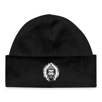 Serene Buddha Head Silhouette - Baby Organic Beanie - black - Front