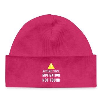 motivation not found - Baby Organic Beanie - hot pink - Front