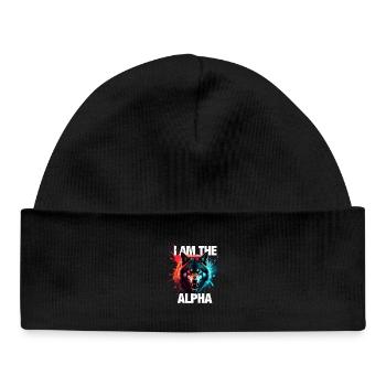 I am the Alpha Wolf - Baby Organic Mütze - Schwarz - Vorne