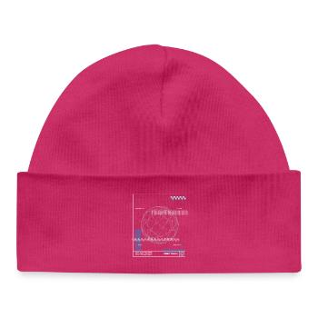 Musique New Wave - Art numérique futuriste Globe - Bonnet bébé bio - hot pink - Devant
