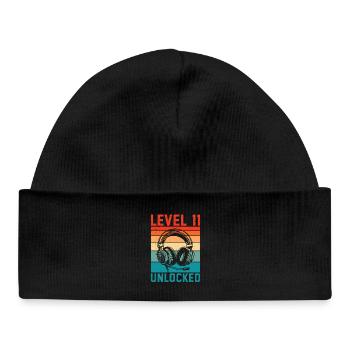 Level 11 freigeschaltet, 11. Jahrestag - Baby Organic Mütze - Schwarz - Vorne