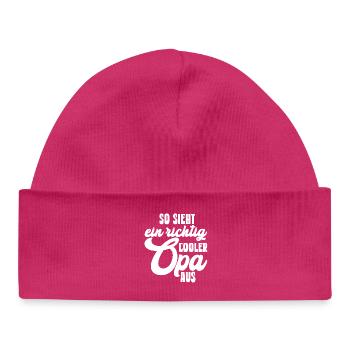 This is what a really cool grandpa looks like Compliment - Baby Organic Beanie - hot pink - Front