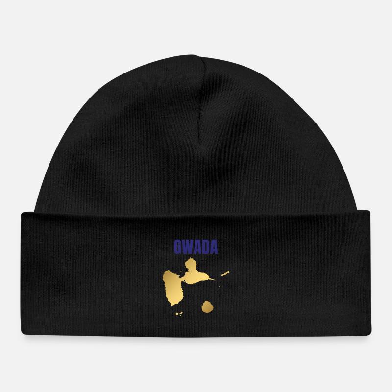 T-shirt GWADA carte dorée Antilles - Bonnet bébé bio - noir