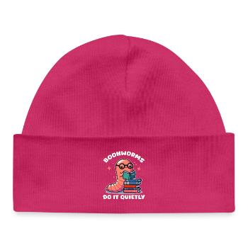 Silent Caterpillar Reading Light - Baby Organic Beanie - hot pink - Front