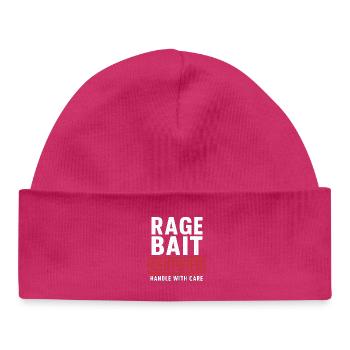 Rage Bait Certified Handle With Care, Funny - Baby Organic Beanie - hot pink - Front