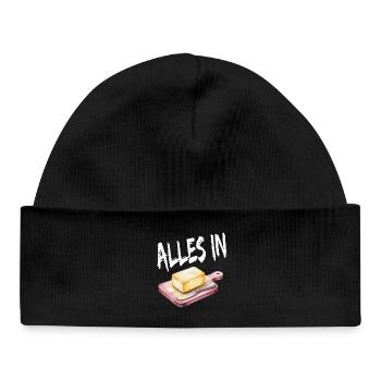 All In Butter Funny Motif - Baby Organic Beanie - black - Front