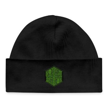 Geometric Hexagon Pattern Yoga Goa Psytrance - Baby Organic Beanie - black - Front