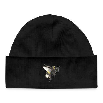 Watercolor Honeybee Accents - Baby Organic Beanie - black - Front
