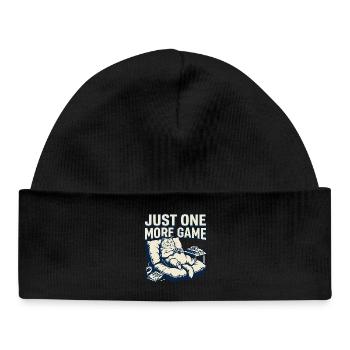 Just one more game of cat lounge - Baby Organic Beanie - black - Front
