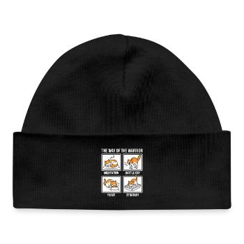 Funny Cat The Way of the Warrior Samurai Orange - Baby Organic Beanie - black - Front
