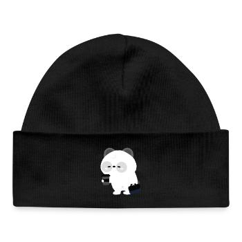 Panda Coffee Break - Baby Organic Beanie - black - Front