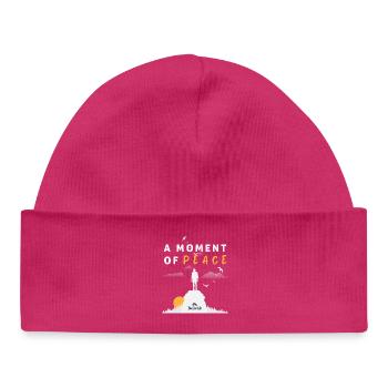 Moment of Peace Silhouette  "A Moment of Peace" - Baby Organic Beanie - hot pink - Front