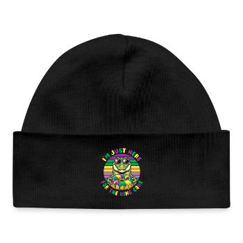 King Cake Mardi Gras Aligator - Baby Organic Beanie - black - Front