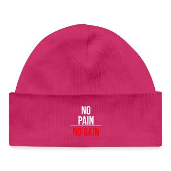 Fight Forge: No Pain No Gain Fitness Motivation - Baby Organic Beanie - hot pink - Front