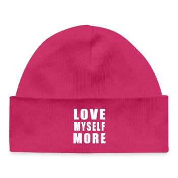 Love Myself More - Baby Organic Beanie - hot pink - Front