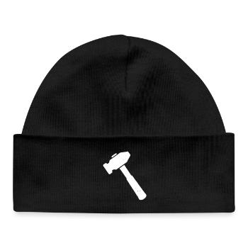 Vecteur d’icônes d’artisanat d’outil de marteau - Bonnet bébé bio - noir - Devant