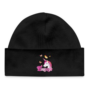 Emma, maiden name, favorite name - Baby Organic Beanie - black - Front