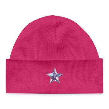 Étoile Métallique Lumière Violette - Bonnet bébé bio - hot pink - Devant
