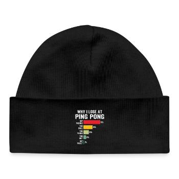 ping pong why i lose at ping-pong - Baby Organic Beanie - black - Front