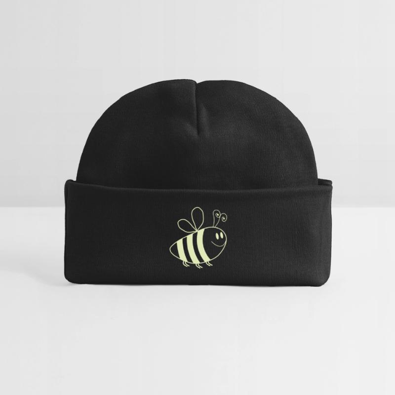 Smiling Bees Pattern Baby Organic Beanie