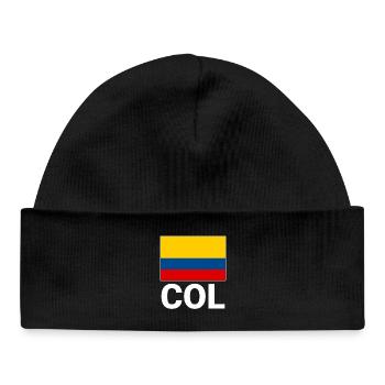 Colombia flag with abbreviation COL - Baby Organic Beanie - black - Front
