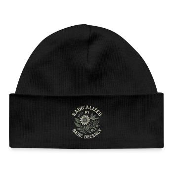 Radicalized By Basic Decency Floral Design - Baby Organic Beanie - black - Front