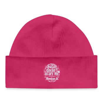 Satan Doesnt Scare Me Mondays Do - Bonnet bébé bio - hot pink - Devant