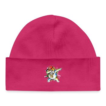 Cooler Hund Dab Pose für Hundeliebhaber Hip Hop - Baby Organic Mütze - hot Pink - Vorne