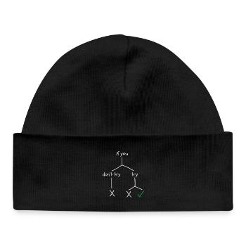 Motivational design about courage and perseverance - Baby Organic Beanie - black - Front