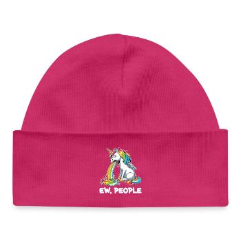 Rainbow Unicorn Spits Rainbow - Baby Organic Beanie - hot pink - Front