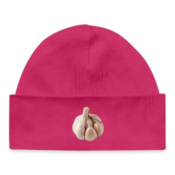 Ail Cuisine végane méditerranéenne - Bonnet bébé bio - hot pink - Devant