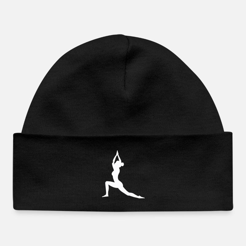 Posture de yoga Silhouette Équilibre de la force - Bonnet bébé bio - noir