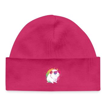 Hamster Pop Art Lunettes Colorées - Bonnet bébé bio - hot pink - Devant