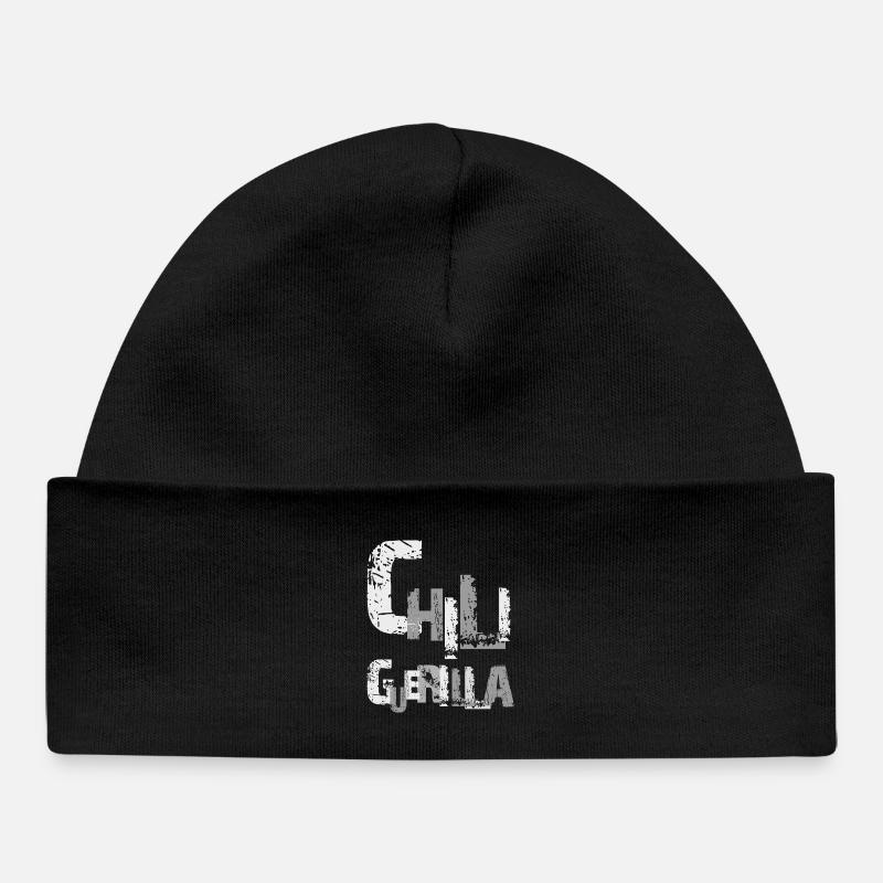 Typographie du Chili Grunge, Chili Guerrilla - Bonnet bébé bio - noir