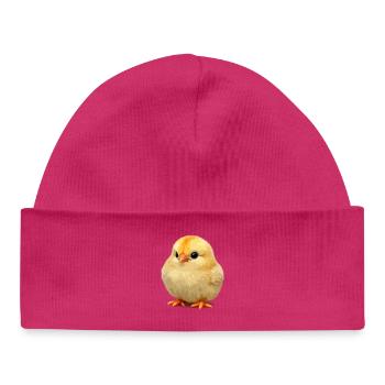 Petit poussin ensoleillé - Bonnet bébé bio - hot pink - Devant