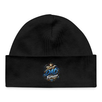 Bestes Papa Forever Kronen-Design - Baby Organic Mütze - Schwarz - Vorne