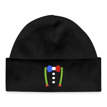 Jartelles, nœud papillon, Clown de Nerd Costume de Carnaval - Bonnet bébé bio - noir - Devant