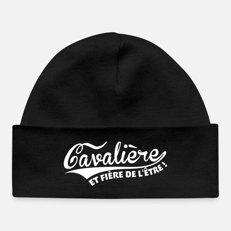 Cavalière et fière de l'être - Bonnet bébé bio - noir