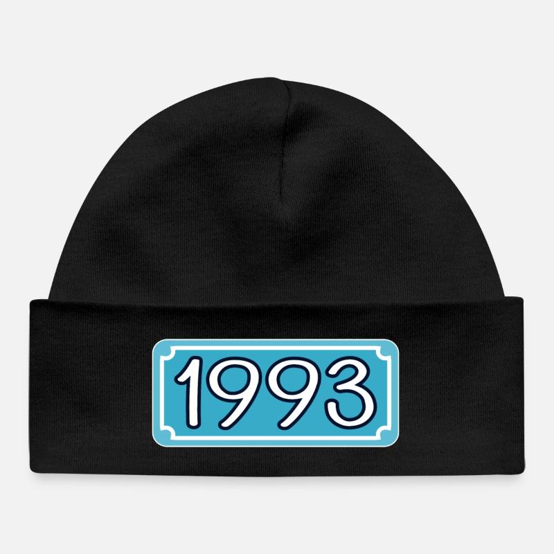 Année 1993 - Année 93 - LETTRAGE - Bonnet bébé bio - noir