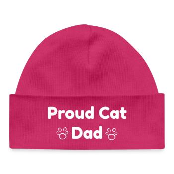 Proud cat Dad, Tier tatzen, outlines - Baby Organic Mütze - hot Pink - Vorne