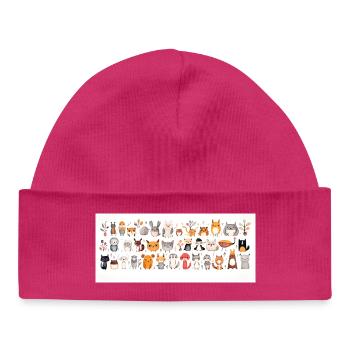 Mignons petits animaux - Bonnet bébé bio - hot pink - Devant
