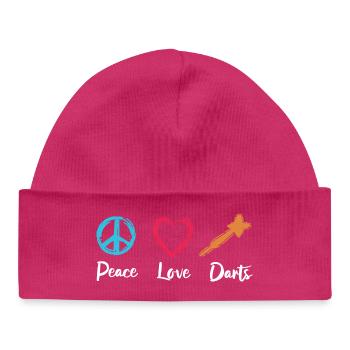 Peace Love Darts - Baby Organic Beanie - hot pink - Front