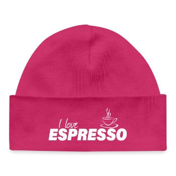 I LOVE ESPRESSO - Baby Organic Beanie - hot pink - Front