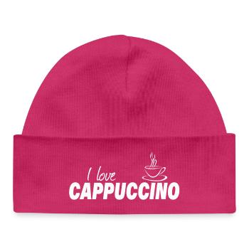 J’ADORE LE CAPPUCCINO - Bonnet bébé bio - hot pink - Devant