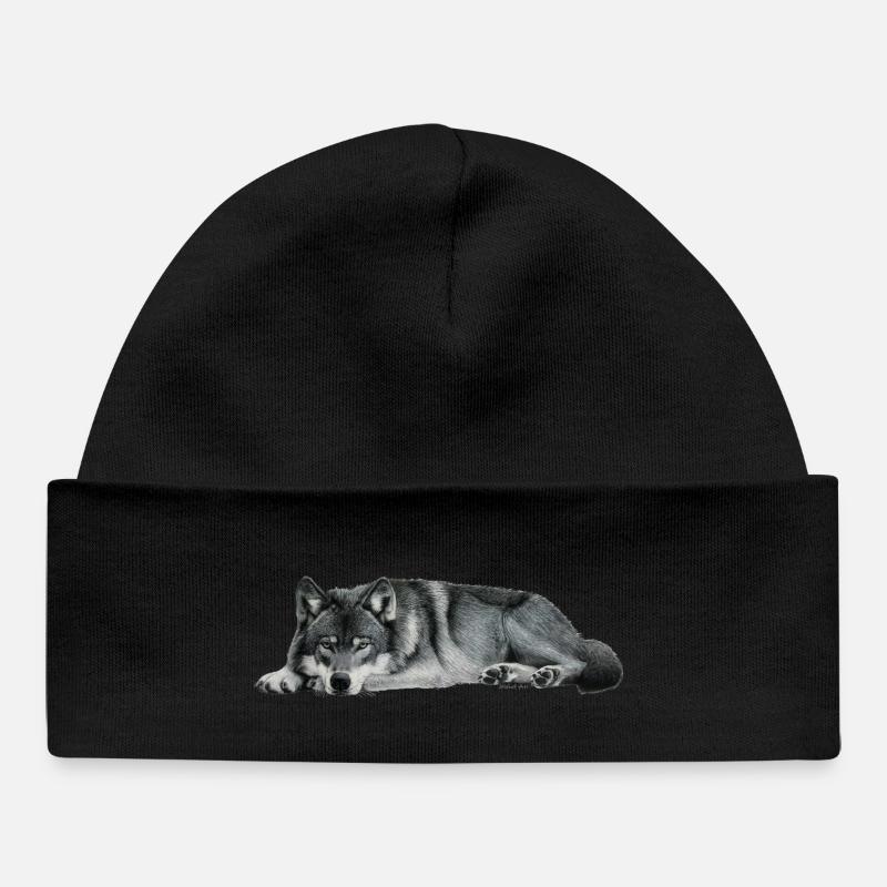 wolf - Baby Organic Mütze - Schwarz
